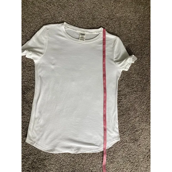 PINK Victoria’s Secret White Sleep Tee Lounge Pajama Top Medium - Image 6