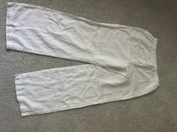 Reformation Olina Linen Pants White - Image 3
