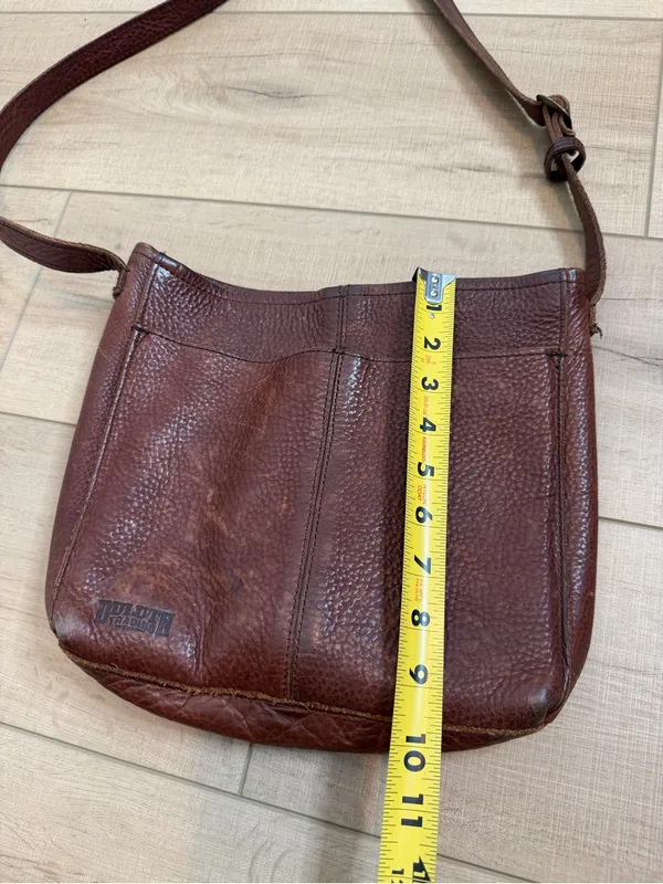 Duluth Trading Co Brown Leather Crossbody Bag Distressed Shoulder Purse Boho - Image 8