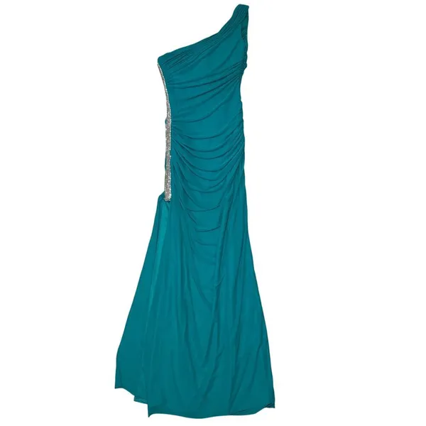 Jump Apparel Women’s Cocktail/ Prom Dress 3/4 Size Teal & Silver - Image 7