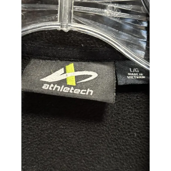 Athletech Puffer Jacket‎ Zip Up Size Large Zip Pockets Fleece Lined Black Toggle - Image 2
