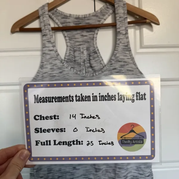 Lululemon Gray Space‎ Dye Racerback Tank Top Open Back Split Detail Womens Small - Image 2