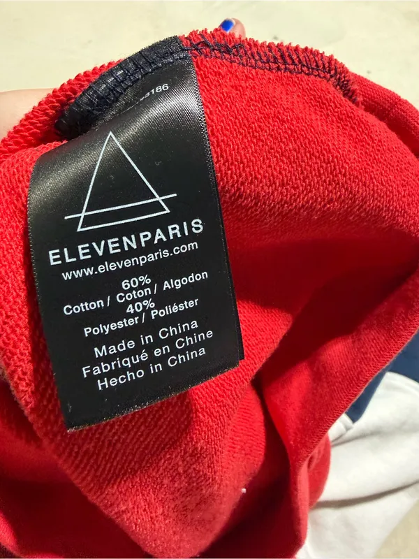Eleven Paris NWT Tanner Colorblock Crewneck sweatshirt Navy White Red large - Image 9