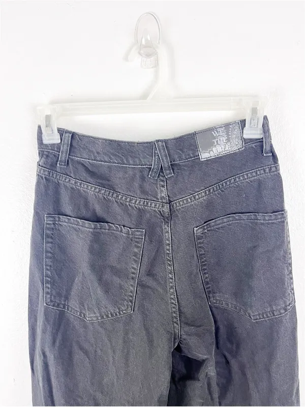 FREE PEOPLE We The Free Black Crossroads Boyfriend Barrel Jeans Size 27 Slouchy - Image 10