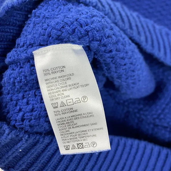 Tommy Bahama Sweater Womens Small Blue V Neck Cotton‎ Rayon Knit Pullover Chunky - Image 6