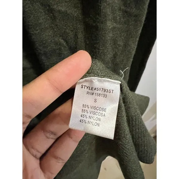Pink Clover New Women Small Green Two Pocket Long Sleeve Open Cardigan - Image 6