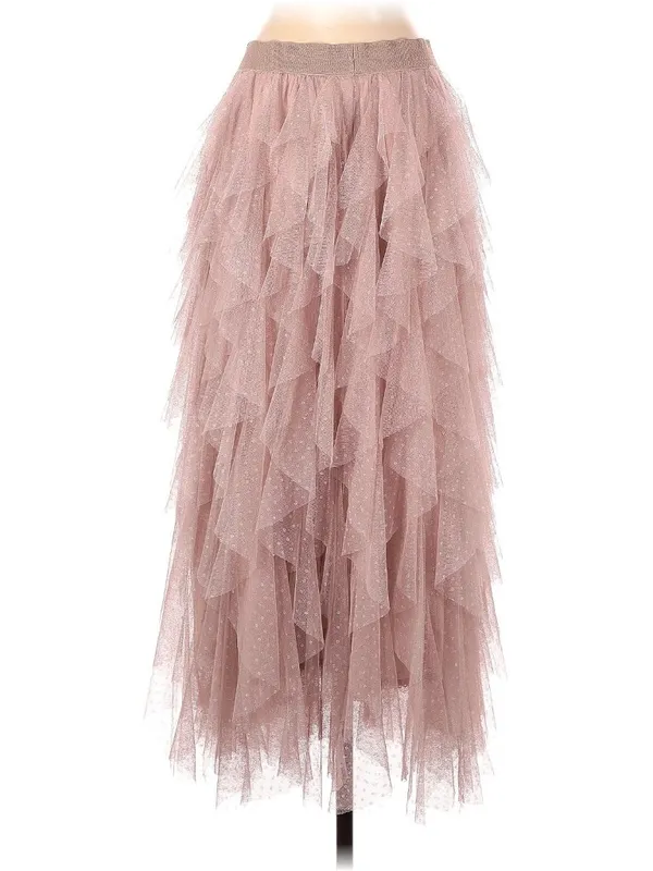 NWT by Anthropologie Evelyn Chéri Cheri in Rose Ruffled Tulle Midi Skirt L - Image 4