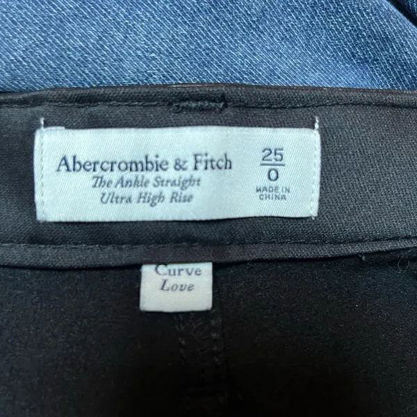 Abercrombie & Fitch‎ Ankle Straight Ultra High Rise Faux Leather Pants Sz 25 / 0 - Image 9