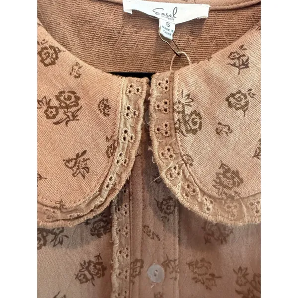 Easel Oversized Floral Print Button Down Shirt Size S - Image 4