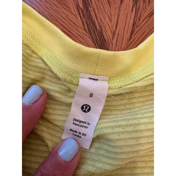 Lululemon Swiftly Tech Long Sleeve Women 8 Lime Yellow Seamless Active Top - Image 5