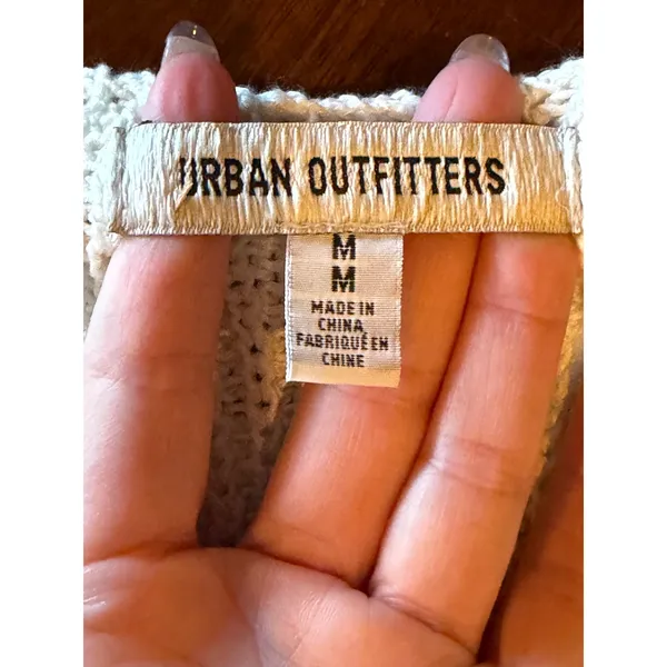 Urban‎ Outfitters Vest Women Medium Ivory Knit Demi Vest Top Streetwear Cropped - Image 9