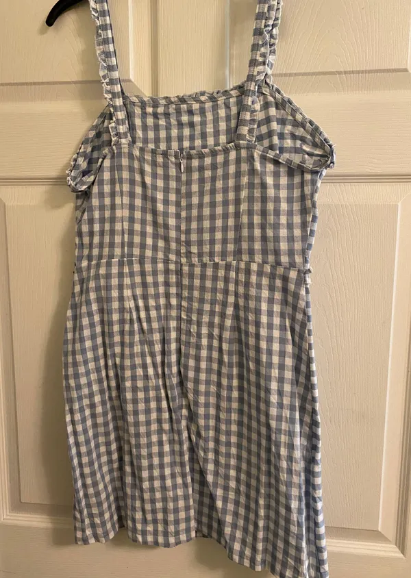 Blue And White Plaid Dress - Image 2