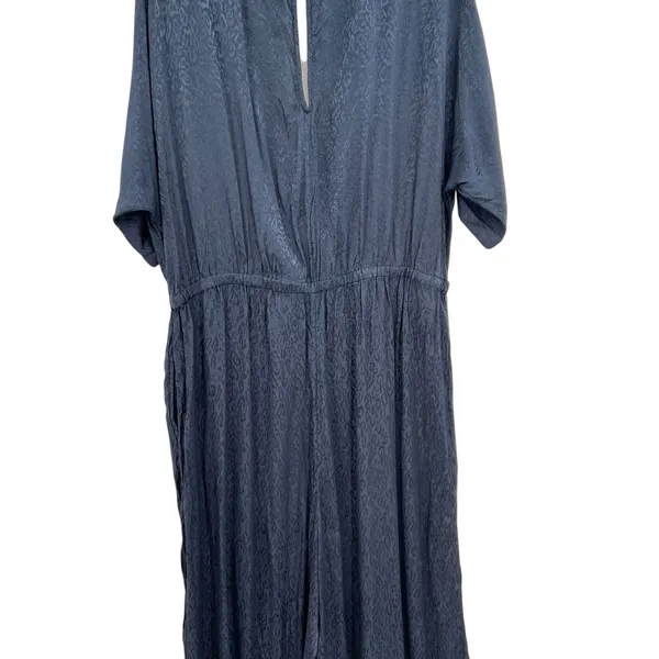 Anthropologie Maeve Jaqueline Jacquard Jumpsuit Leopard Print Navy Blue Size‎ XL - Image 11
