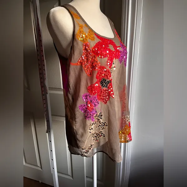 Candie's Y2k sheer, intricate sequin-embellished floral embroidery - Image 5