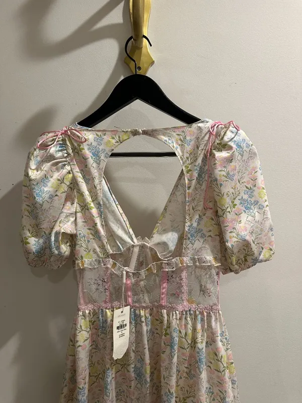 FOR LOVE AND LEMONS Glitter Garden Cap Sleeve Slip Dress Size X-Small NWT - Image 6