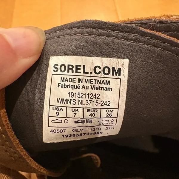Sorel Cate lace bootie ankle boot sz 9 combat leather brown - Image 6
