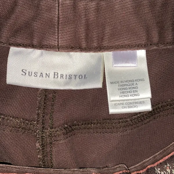 Vintage Susan Bristol Women’s Brown Corduroy Vest&pants set Floral Embroidery M - Image 18
