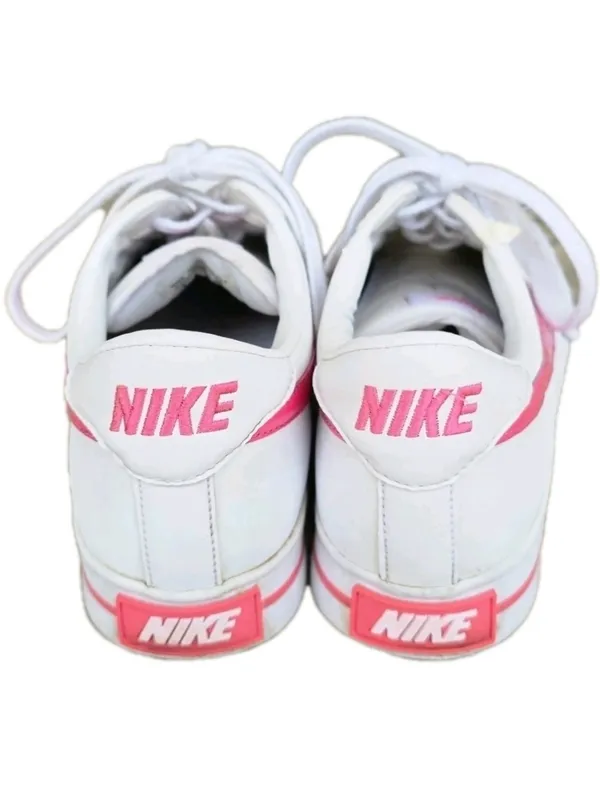 Nike Women's Pink White Sneaker Shoes Leather Size 8 Vintage Y2K 90s girlcore - Image 9