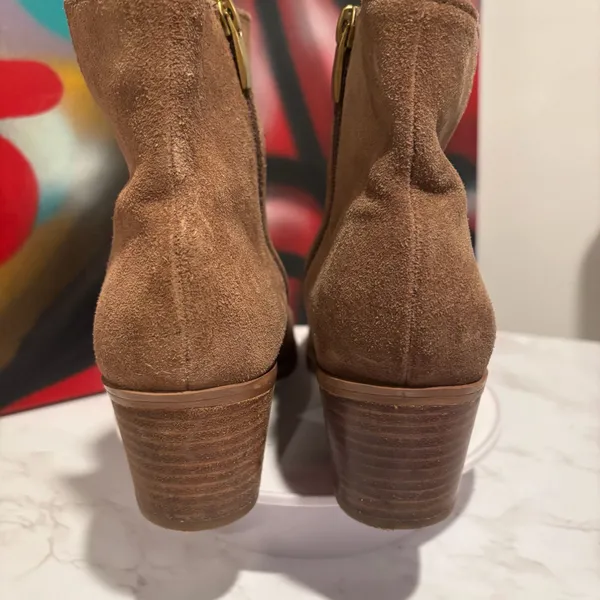 Franco Sarto Brown Suede Pointed Toe Ankle Booties Size 8.5 - Image 3