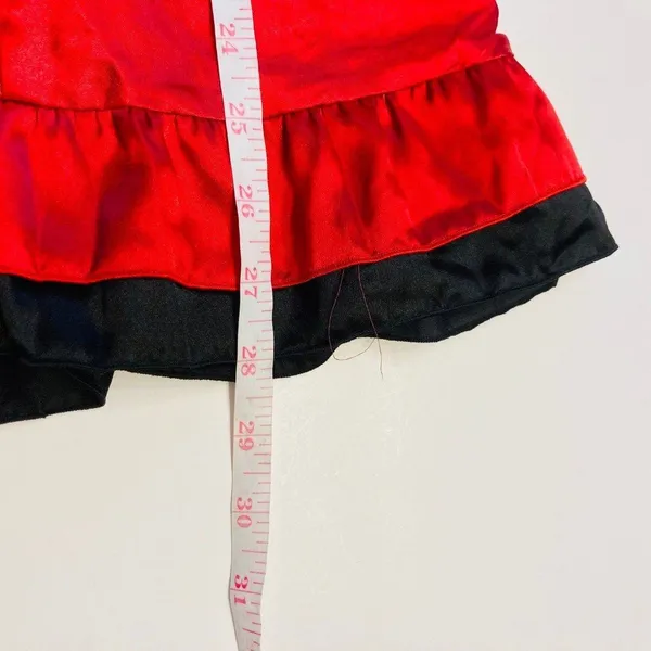 Fredericks of Hollywood Chemise Women 38 Red Satin Floral‎ Embroidered Slip - Image 11