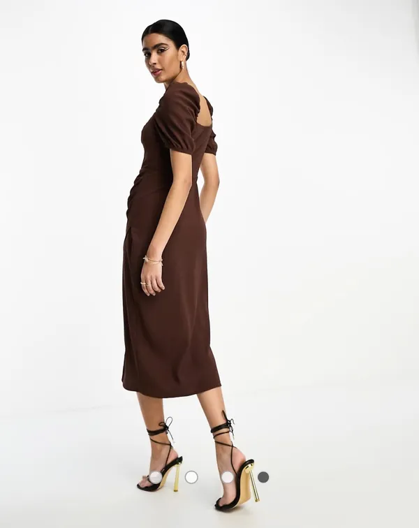 ASOS Midi Chocolate Dress - Image 3