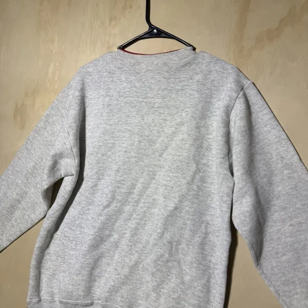 Vintage Jerzees Women Large 42-44 Gray Floral Embroidered Crewneck Sweatshirt - Image 8