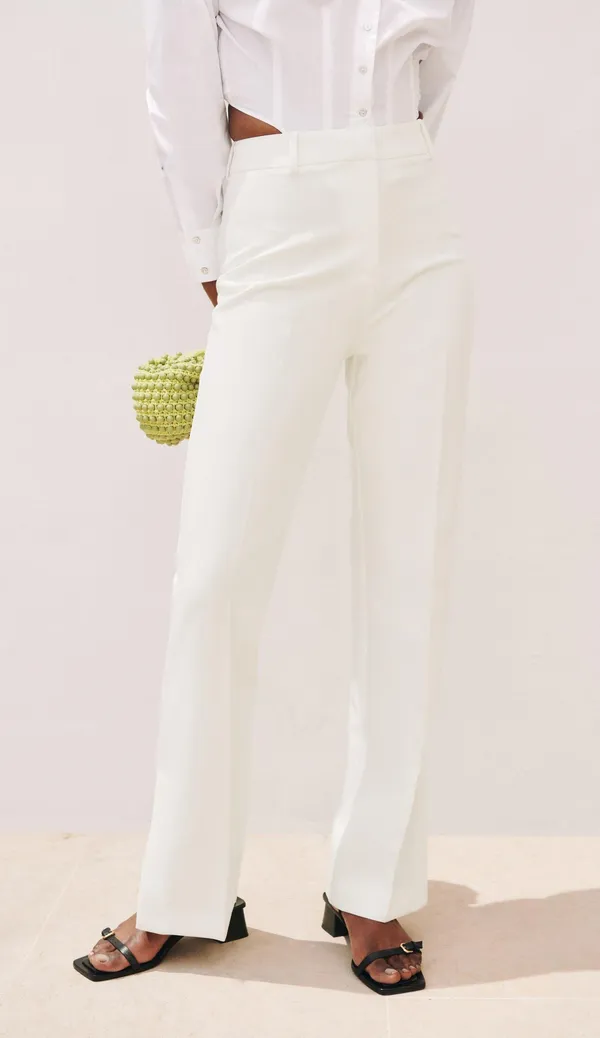 ZARA nwt white straight leg vented pants - Image 3