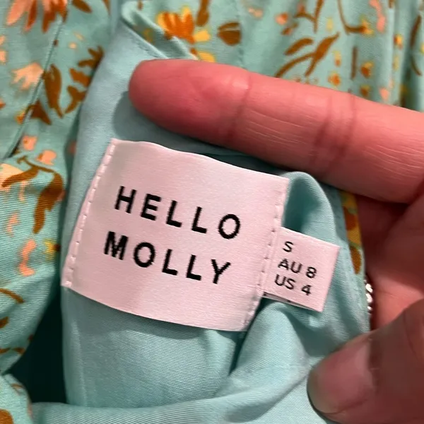 HELLO MOLLY Green Floral California Dreaming Midi Dress Sz. 4 - Image 6