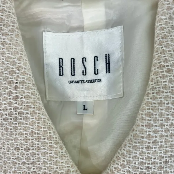 Bosch White Beige Cream Gold Button Luxury Regal Tweed Skirt Suit size 6 / L - Image 8