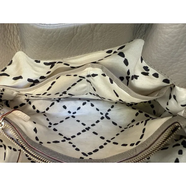 KATE SPADE‎ Pebbled Leather Bexley Stevie Satchel Shoulder Bag Light Gray S - Image 10