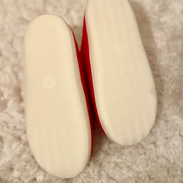 Red Holiday Fa La‎ La Sherpa Lined Slippers Women's Size M - Image 7