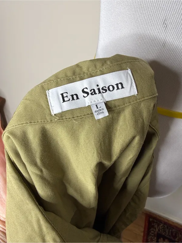 En Saison Sage Green Hardin Long Sleeve Shirt Dress - Image 4