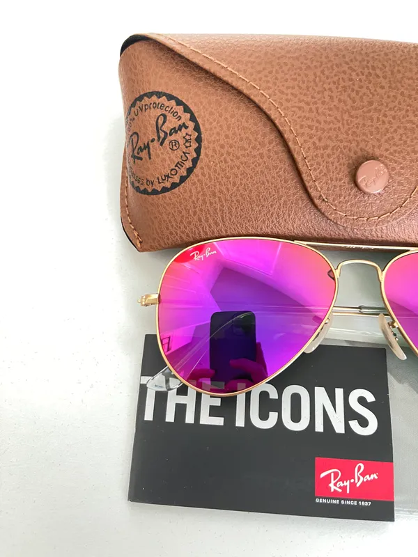 Rayban Pink Avaitor 112/4T Size 58mm Unisex - Image 2