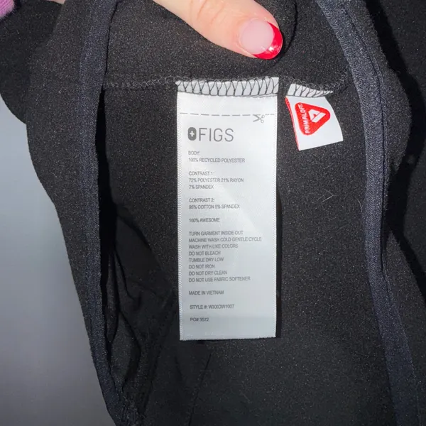 FIGS Black‎ Fleece Jacket with Embroidery Women's Size Medium - Image 4