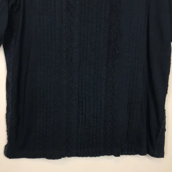 Lauren Ralph Lauren Women’s Black Lace Pleated Half Sleeve Blouse - Image 3