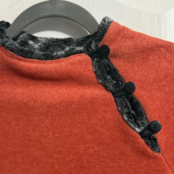 Wooly Bully‎ Fleece Sweatshirt Faux Fur Trim Gorp Winter Cabincore Granola - Image 5