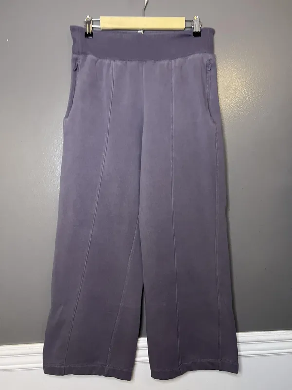 Athleta Pants Womens Medium Purple Retroplush Straight Leg Fleece Lounge Fit - Image 2