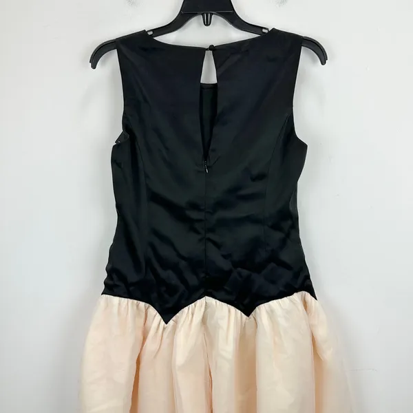 Lulus Contemporary Elegance Black and Cream Satin Tulle Midi Dress Large NWT - Image 9