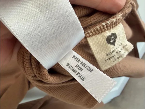 Madewell‎ Ribbed Long Sleeve Crew Neck Bodysuit Brown Large - Image 7