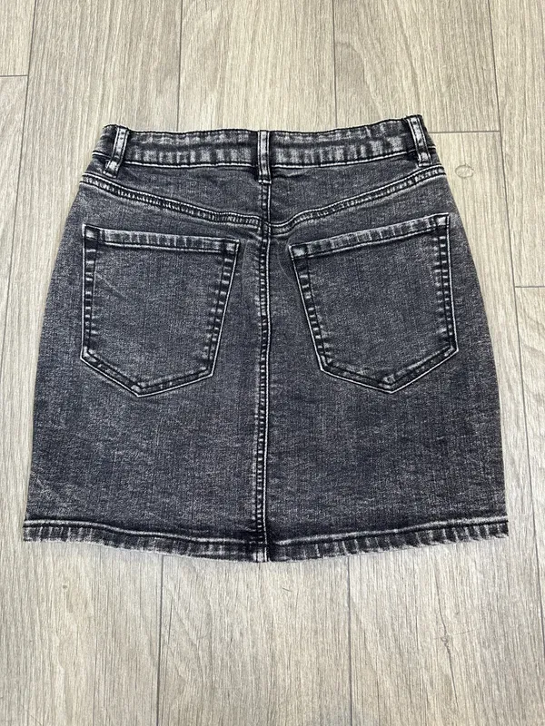 Garage Washed Black Mini Skirt XS Front Zipper - Image 2