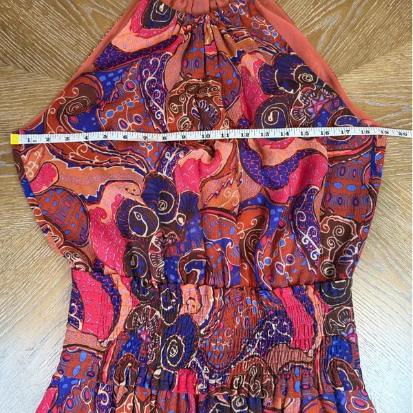 A.L.C. Cory Silk Sleeveless Mini‎ Dress High Neck Pink Cobalt Multi Size 6 - Image 8