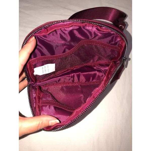 Halara Logo Casual Waist Bag Fanny Pack Burgundy Maroon Belt Bag Red Travel - Image 4