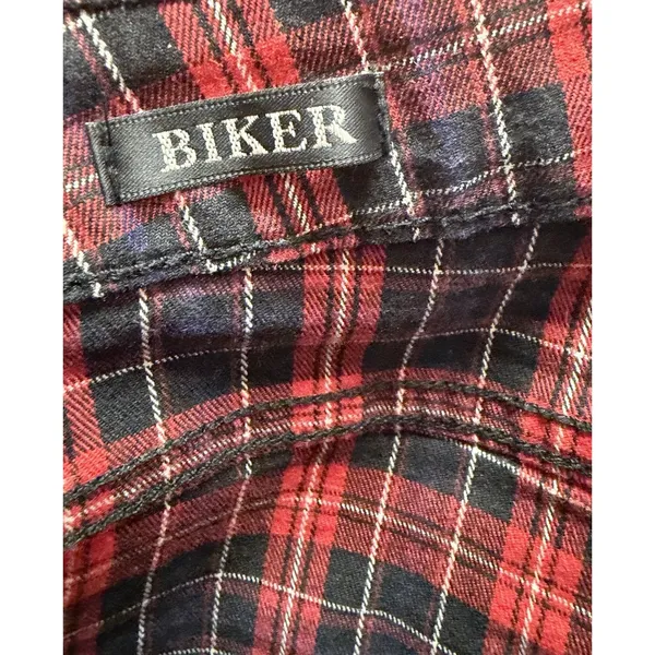 Maison Scotch Red Plaid Punk Goth Biker Skinny Pants Women's Size 27 Soda S&S - Image 14