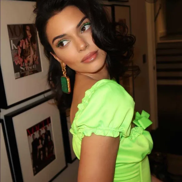 I.AM.GIA Naomi Ruched Milkmaid Neon Green Crop Top Shirt Blouse - Image 3