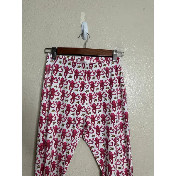 Roller Rabbit Pink Monkey Pajama Pants Womans XS 100% Pima Cotton Made in Peru - Image 3