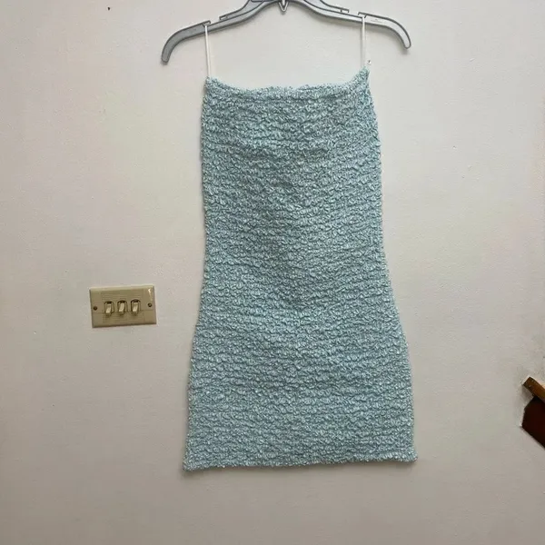 Petersyn Nora Strapless Smocked Mini Dress New with Tags Size M Aqua - Image 2