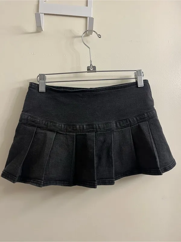 BDG Shaina Micro Mini Skort in Black Denim Size XS - Image 8