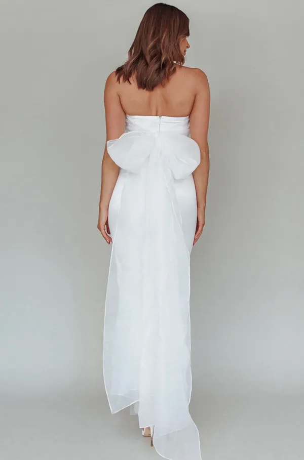 Selfie Leslie Always And Forever Bow Back Midi Dress White - Image 2
