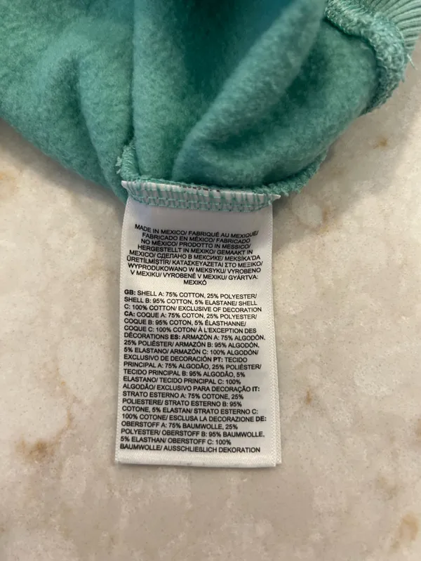The North Face Mint Teal Pullover Hoodie with White Logo Size M - Image 5