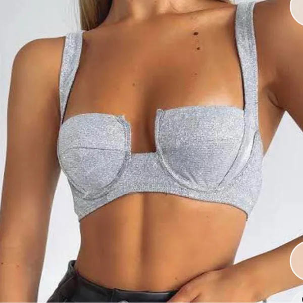 White Fox Boutique Glittery Pink Bralette - Image 2